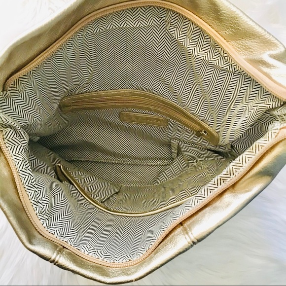 Steve Madden Metallic Gold Studded Envelope Clutch - Picture 4 of 6